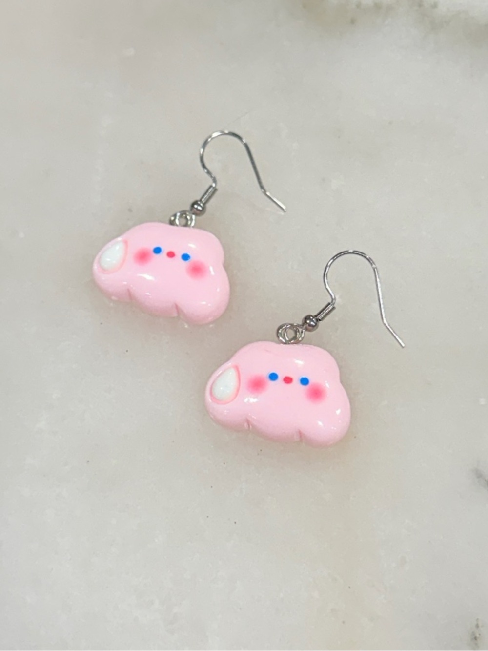 Kawaii Pink Cartoon Cloud Earrings Cute Resin jewelry